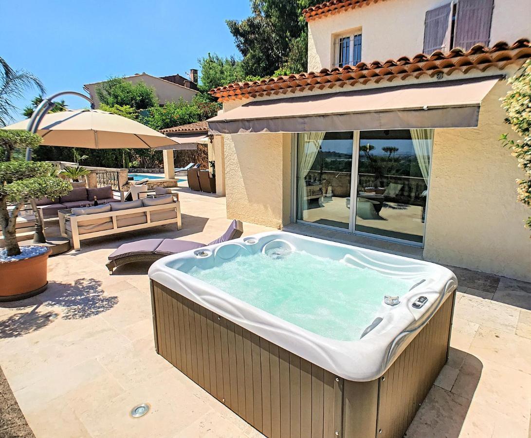 3 Bedrooms Villa near Cannes - Pool&Jacuzzi - Sea View Mandelieu Buitenkant foto