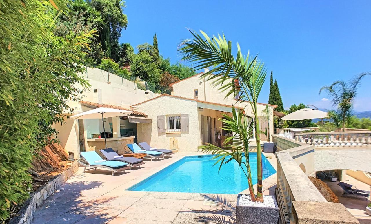 3 Bedrooms Villa near Cannes - Pool&Jacuzzi - Sea View Mandelieu Buitenkant foto