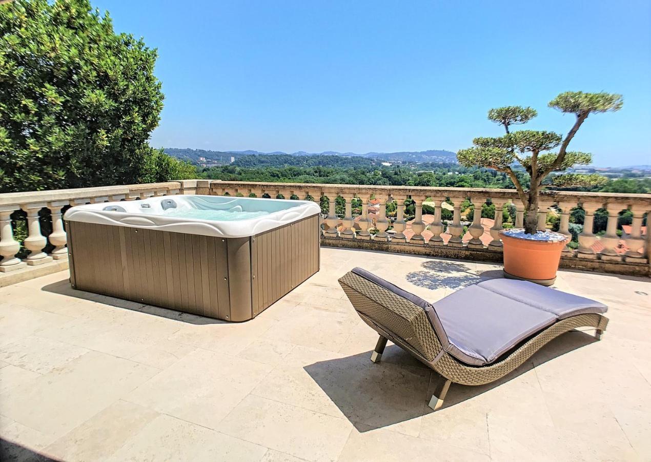3 Bedrooms Villa near Cannes - Pool&Jacuzzi - Sea View Mandelieu Buitenkant foto
