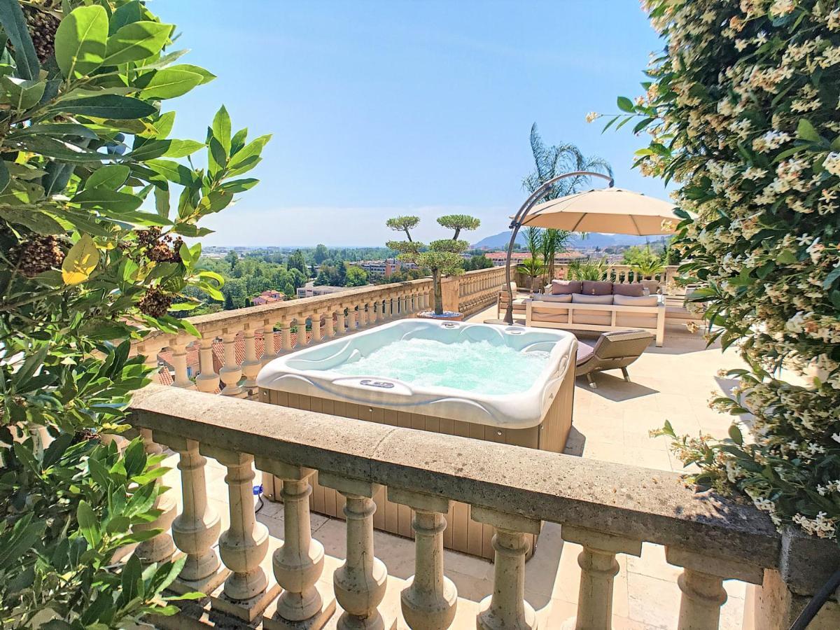3 Bedrooms Villa near Cannes - Pool&Jacuzzi - Sea View Mandelieu Buitenkant foto